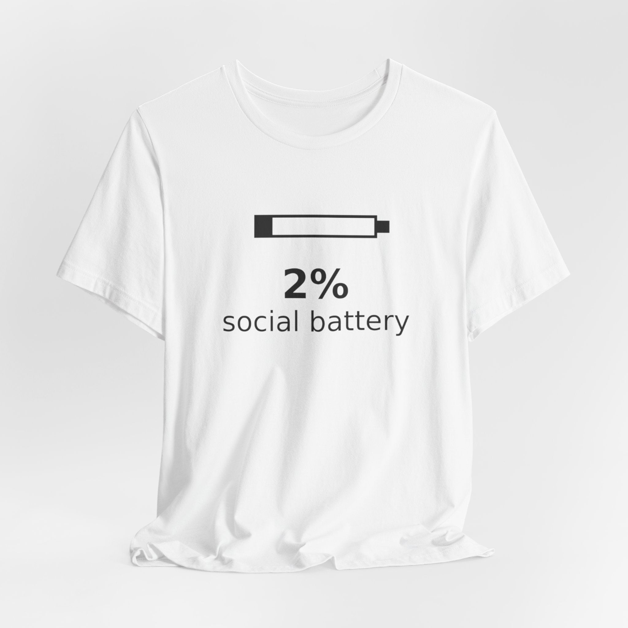 2% Social Battery T-Shirt - Light